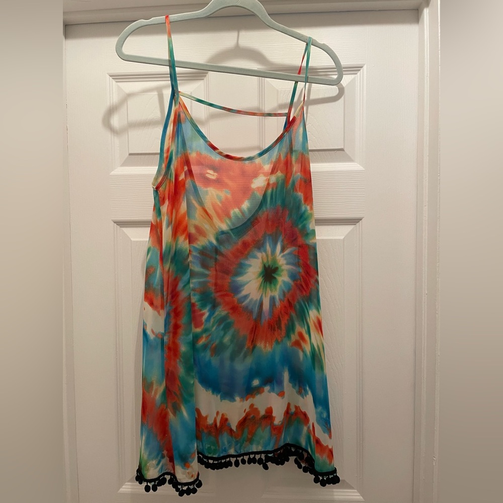 Sheer Rainbow beach cover up to concert dress!